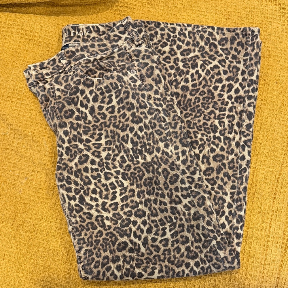 American Eagle Outfitters Leopard Print Wide Leg Pants